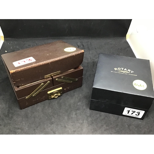 173 - VINTAGE JEWELLERY BOX AND LADIES ROTARY WATCH