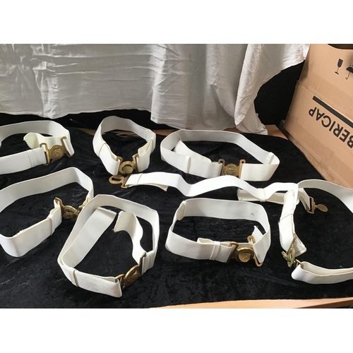 180 - QTY OF MILITARY BRASS BUCKLE BELTS