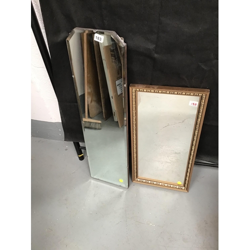 183 - 2 VINTAGE WALL MIRRORS H39