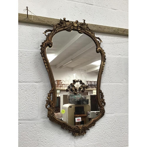 184 - PAIR OF ORNATE VINTAGE GILT FRAMED WALL MIRRORS - 1 IS A/F