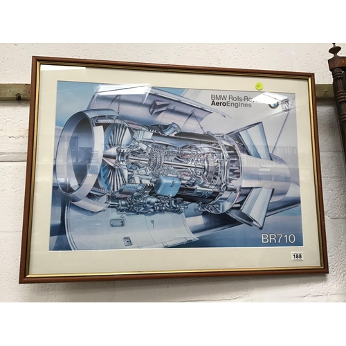 188 - FRAMED PRINT OF BMW ROLLS ROYCE BR710 ENGINE 34