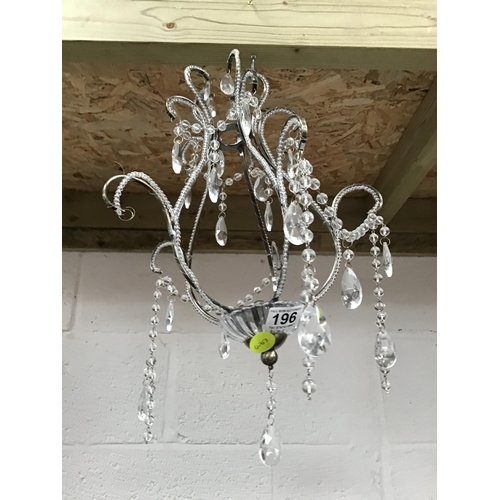 196 - MODERN GLASS LIGHT FITTING WITH DROPPERS A/F