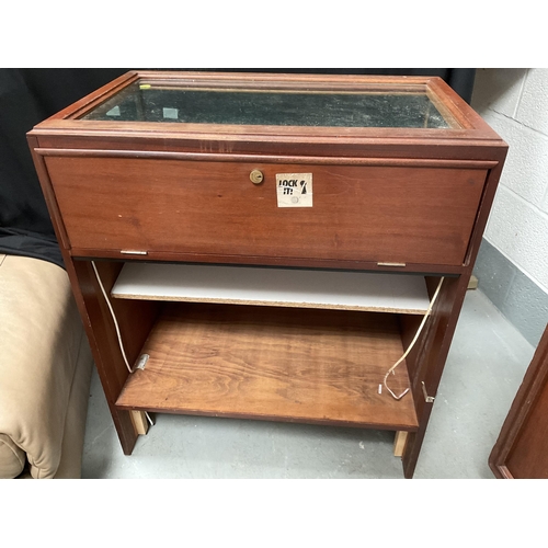 224 - MAHOGANY CASED SHOP DISPLAY CABINET H37