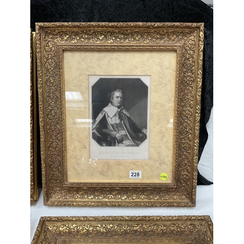 228 - SET OF 4 ORNATE GILT FRAMED PORTRAITS 20