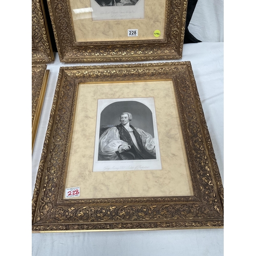 228 - SET OF 4 ORNATE GILT FRAMED PORTRAITS 20