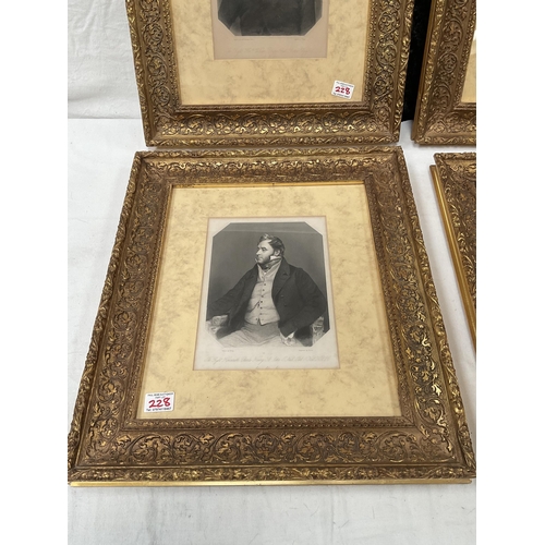 228 - SET OF 4 ORNATE GILT FRAMED PORTRAITS 20