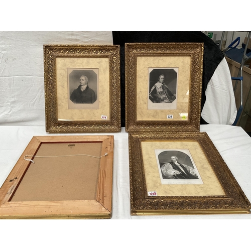 228 - SET OF 4 ORNATE GILT FRAMED PORTRAITS 20