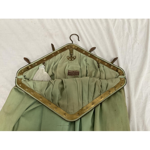 234 - VICTORIAN JEKMOTH TROPICAL GARMENT CARRIER WITH BRASS FITTINGS