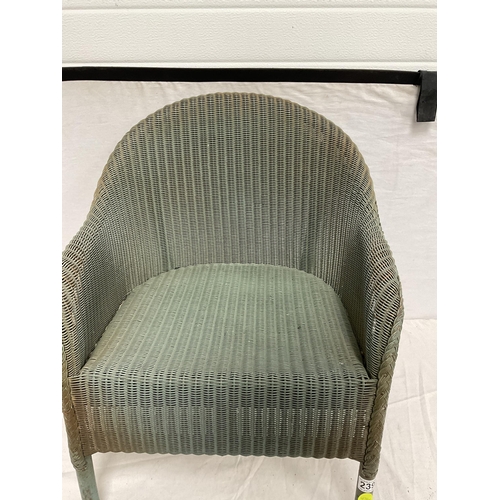 239 - VINTAGE LLOYD LLOOM GREEN BEDROOM CHAIR - WORMED