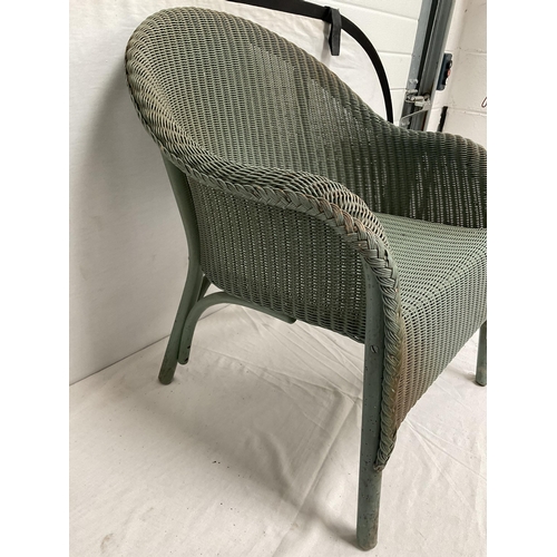 239 - VINTAGE LLOYD LLOOM GREEN BEDROOM CHAIR - WORMED