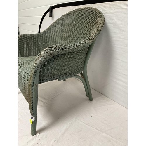 239 - VINTAGE LLOYD LLOOM GREEN BEDROOM CHAIR - WORMED