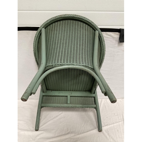 239 - VINTAGE LLOYD LLOOM GREEN BEDROOM CHAIR - WORMED