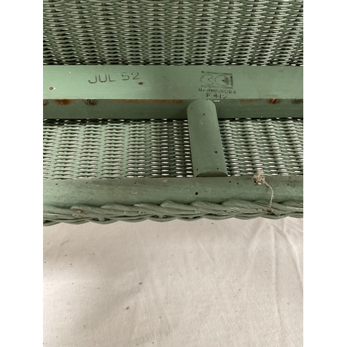 239 - VINTAGE LLOYD LLOOM GREEN BEDROOM CHAIR - WORMED