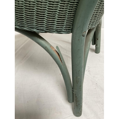 239 - VINTAGE LLOYD LLOOM GREEN BEDROOM CHAIR - WORMED