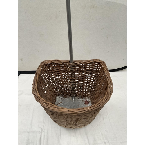 247 - VINTAGE WICKER SHOPPPING TROLLEY