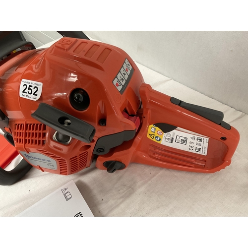 252 - NEW HUSQAVARNA 135 MARK 2 PETROL CHAINSAW COMPLETE WITH INSTRUCTIONS