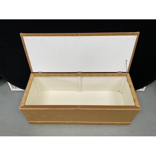 276 - GOLD UPHOLSTERED BLANKET BOX H16