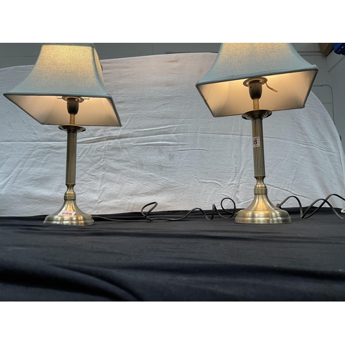 288 - PAIR OF MATCHING ELECTRIC BEDSIDE LAMPS - NEED NEW BULBS H20