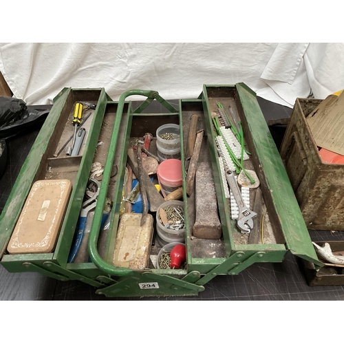 294 - 2 METAL TOOLBOXES AND TOOLS