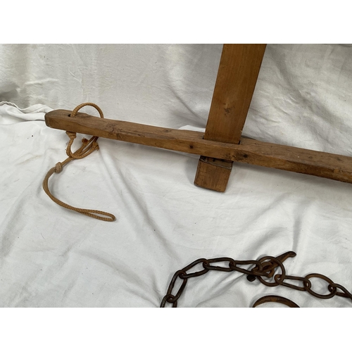 298 - LARGE VINTAGE YOKE AND COW CHAINS