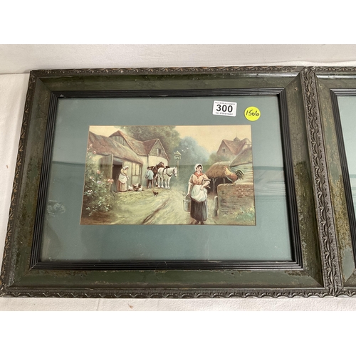 300 - PAIR OF EDWARDIAN FRAMED COUNTRY SCENE PICTURES 18