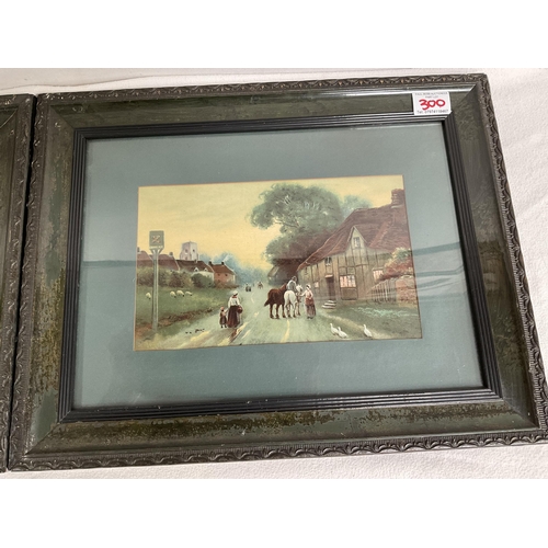 300 - PAIR OF EDWARDIAN FRAMED COUNTRY SCENE PICTURES 18