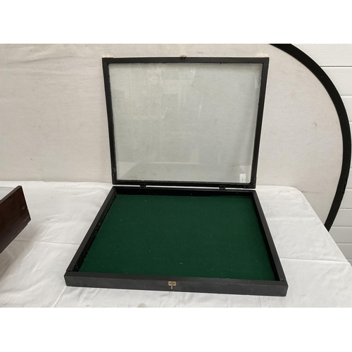 76 - 2 DISPLAY CABINETS (GREEN H 23