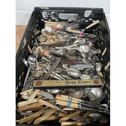 94 - LARGE CRATE OF CUTLERY