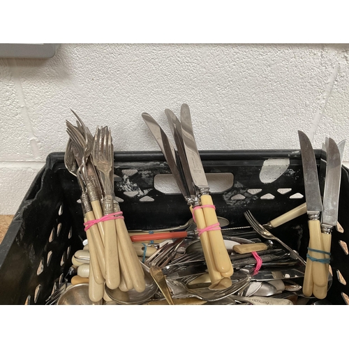 94 - LARGE CRATE OF CUTLERY