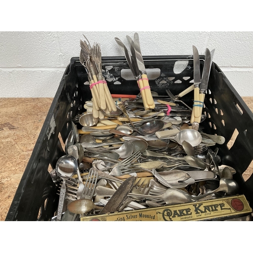 94 - LARGE CRATE OF CUTLERY