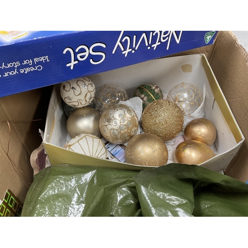 101 - BOX OF CHRISTMAS DECORATIONS ETC