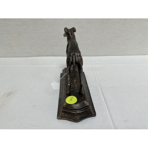 16 - CAST IRON GREYHOUND DOOR STOP - H 7