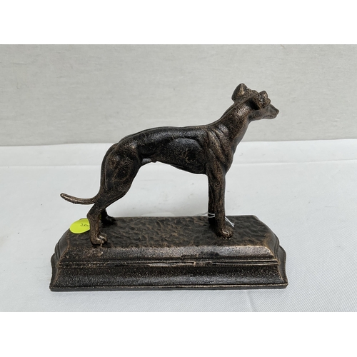 16 - CAST IRON GREYHOUND DOOR STOP - H 7