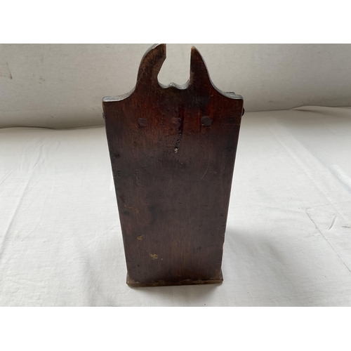 25 - VICTORIAN MAHOGANY CANDLE BOX A/F AND  COAT HOOKS