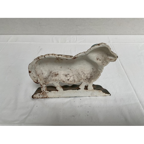 4 - VICTORIAN CAST IRON CLAW DOOR STOP AND 2 CAST IRON SHEEP DOOR STOPS