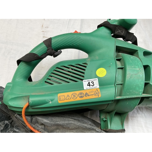 43 - BLACK & DECKER LEAF BLOWER COMPLETE WITH ATTATCHMENTS