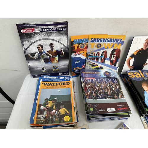 49 - BOX TO INCLUDE VINTAGE FOOTBALL PROGRAMS OF SHREWSBURY TOWN ETC