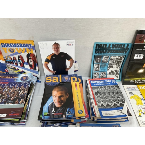 49 - BOX TO INCLUDE VINTAGE FOOTBALL PROGRAMS OF SHREWSBURY TOWN ETC