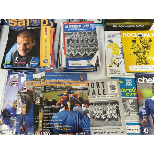 49 - BOX TO INCLUDE VINTAGE FOOTBALL PROGRAMS OF SHREWSBURY TOWN ETC