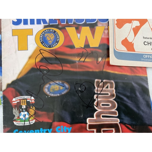 49 - BOX TO INCLUDE VINTAGE FOOTBALL PROGRAMS OF SHREWSBURY TOWN ETC