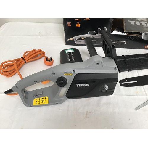 57 - TITAN 2000W ELECTRIC CHAINSAW IN BOX (NEEDS ASSEMBLY)