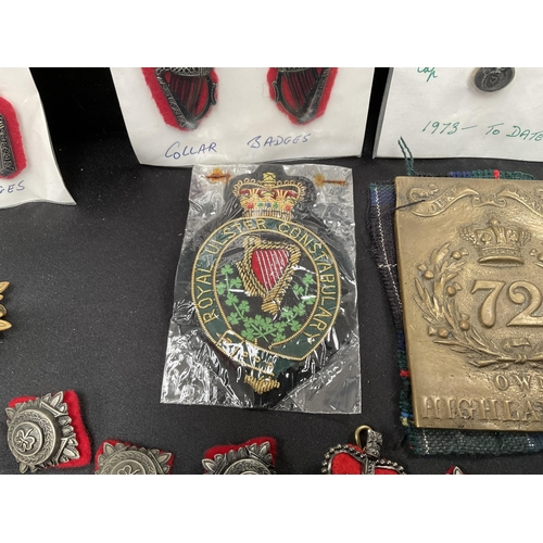 181 - QTY OF MILITARY AND POLICE BADGES TO INCLUDE IRISH TYPES