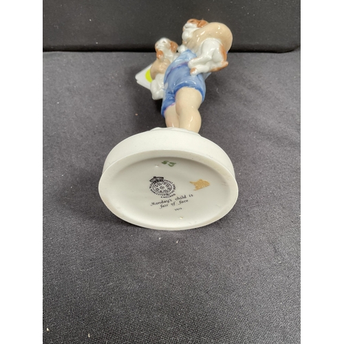 193 - ROYAL WORCESTER MONDAYS CHILD IS FAIR OF FACE FIGURINE