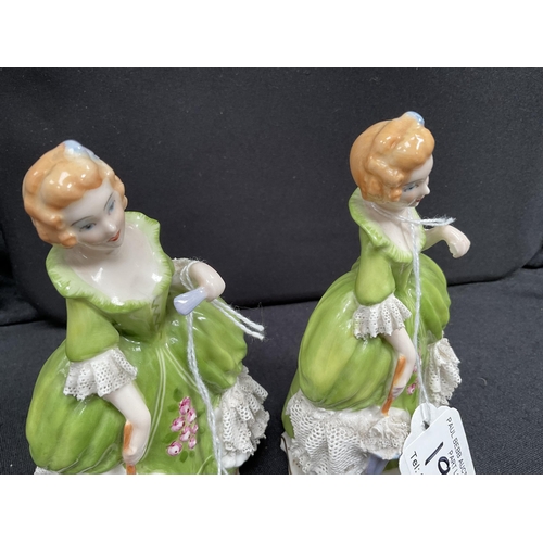 198 - ROYAL ADDERLEY MISS LAVINIA FIGURINES A/F AND 3 OTHER FIGURES A/F