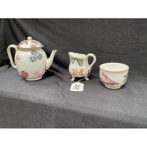 205 - 3 PIECES OF HAND PAINTED ORIENTAL CHINA A/F