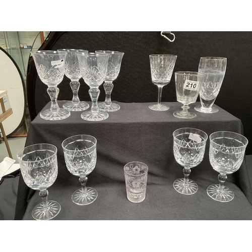 210 - QTY OF CUT GLASS GLASSES