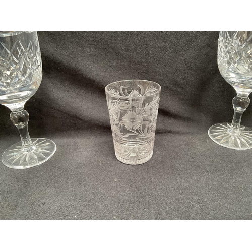 210 - QTY OF CUT GLASS GLASSES