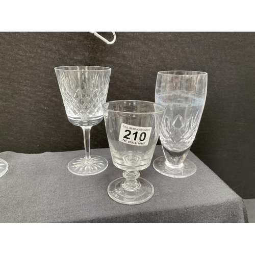 210 - QTY OF CUT GLASS GLASSES