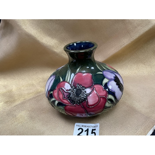 215 - MOORCROFT BUD VASE - H 4.5 DIA 5