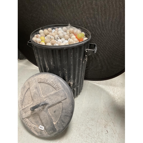 443 - DUSTBIN OF GOLF BALLS